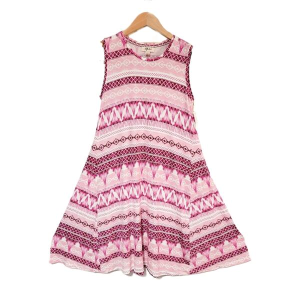 Style & Co Dresses & Skirts - Style & Co New tribal Aztec stripe print sleeveless flowy swing dress size XS